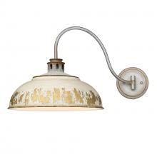  0865-A1W AGV-AI - Kinsley 1 Light Articulating Wall Sconce in Aged Galvanized Steel with Antique Ivory Shade